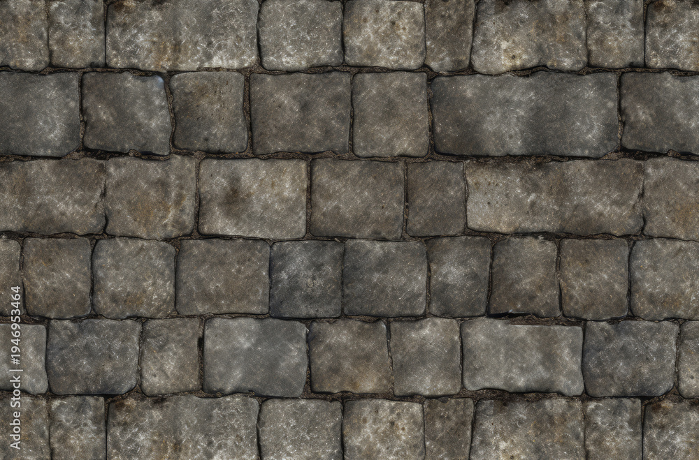 Fototapeta premium Processed collage of old street pavement surface texture. Background for banner, backdrop.