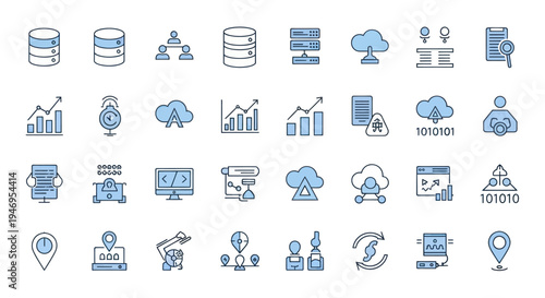 Data network icons for information technology