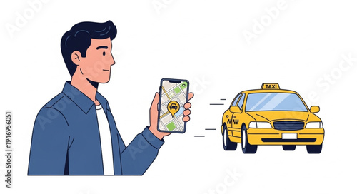 Man paying taxi driver digitally.