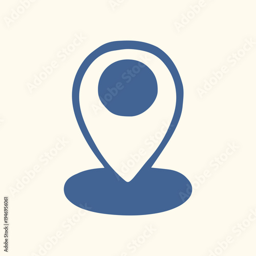 Flat illustration of a location pin icon. Simple map marker symbol for navigation app, travel map, GPS interface and location services design.