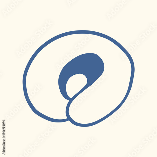 Travel pillow icon in line art style. Simple neck cushion illustration for airplane travel, tourism, comfort, sleep accessories and luggage design.