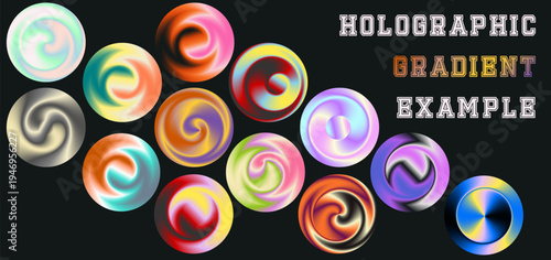 Gradient yellow texture with green color red and background blur gradation. Abstract fluid palette with vector neon white and grain holographic light. Effect noise gradient with round.