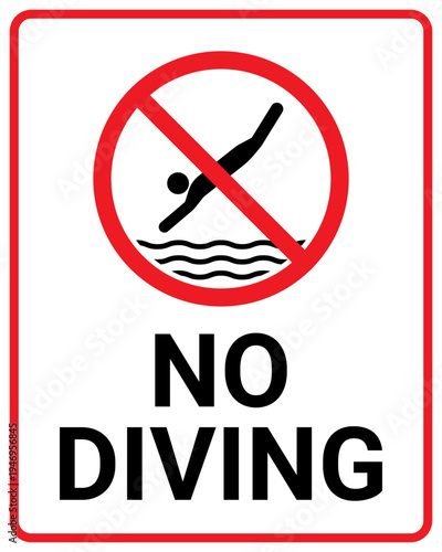 No diving sign vector illustration