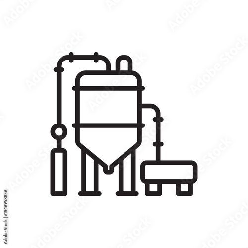 Fly ash silo icon symbolizing industrial storage tech, represents bulk powder hardware, coal byproduct management tools, concrete additive storage, pneumatic conveying systems, or facility engineering