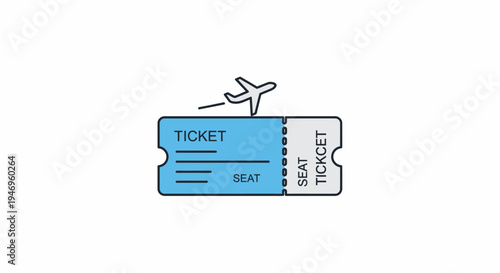 Airplane Ticket Boarding Pass Travel Document.