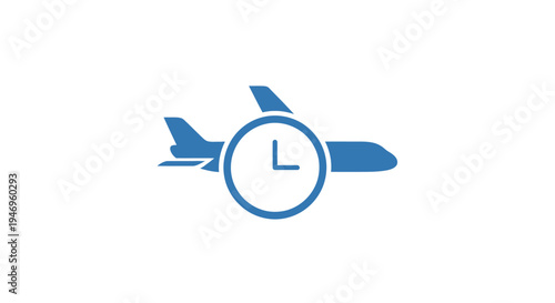Airplane with clock on fuselage.