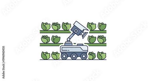 Automated Farming Robot Tractor Machine.