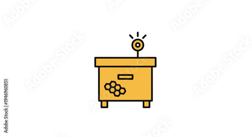 Beehive with smoker on top box.