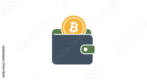 Bitcoin wallet with cryptocurrency coin.