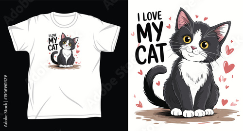 Cat Graphic vector art t-shirt design print