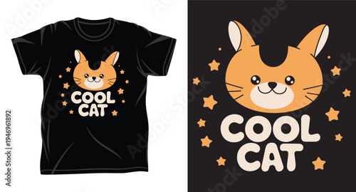 Cool Cat Graphic vector art t-shirt design print