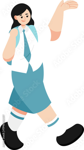 High School Student Vector Illustration