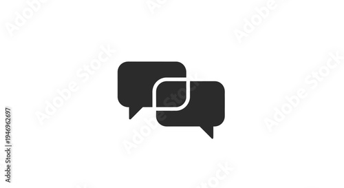 Black speech bubbles with white outline.