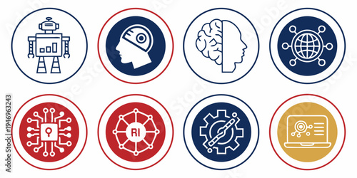 Collection of various icons representing technology and innovation