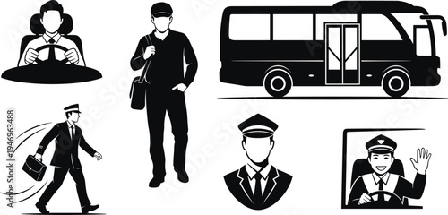 Business people silhouettes vector illustration