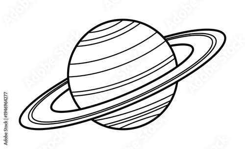 Vector of a planet resembling saturn with ring bands