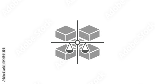 Gray cubes with scales icon design.