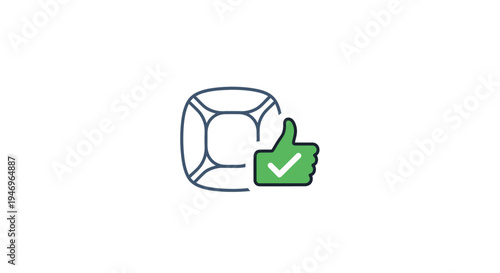 Green checkmark on a diamond.
