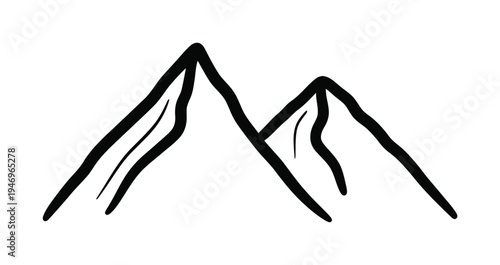 Vector of a stylized mountain range with two distinct peaks
