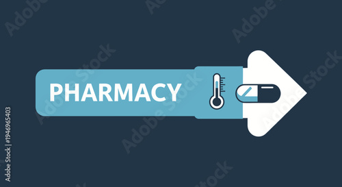 Pharmacy Symbol Depicting Medication, Health, Medicine, and Healthcare Assistance Direction