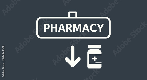 Pharmacy Symbol Depicting Medication, Direction, Medical Sign, Health Related Imagery