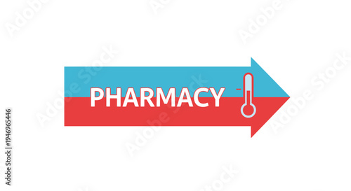 Pharmacy Symbol Representing Healthcare and Medicine with Temperature Indication