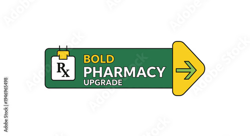 Pharmacy Upgrade: A Bold Graphic Promoting Modern Healthcare Solutions And Advances