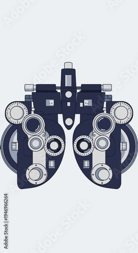 Precision Eye Examination Instrument Depicted In Detailed Vector Graphic Design Perfect For Vision