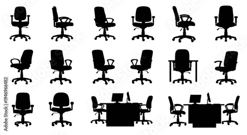 Office Chair Silhouettes Collection: Modern Furniture Designs for Workspace and Home Office
