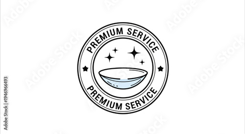 Premium Service Emblem Depicting Bowl With Cleanliness Symbols For High-End Businesses