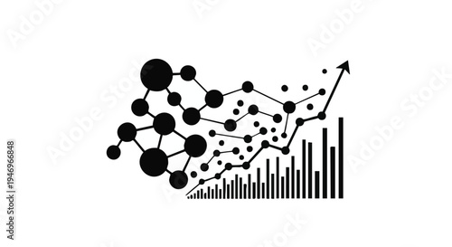 Vector business infographic elements with growth chart and molecular structure
