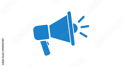 Blue Megaphone Loudspeaker Icon Graphic.
