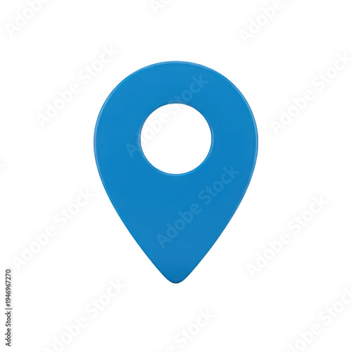 Free Download A blue map pin icon with a circular hole - GFXLoad