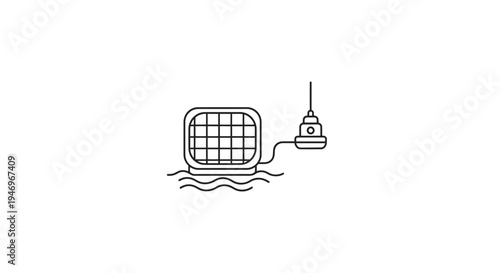 Buoy floating on the water surface.