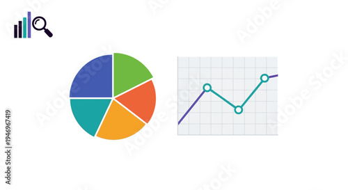 Business data analysis graph chart.