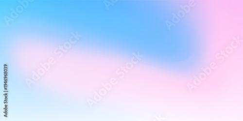 Abstract clear blue sky. Pastel rainbow. Light blue, pink and yellow color vector banner. Pastel gradient sky pattern. Blurred light fuzz colorful gradient background. Vector soft horizontal backdrop