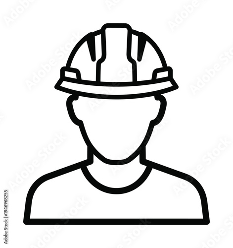 Vector of a worker wearing a white hard hat