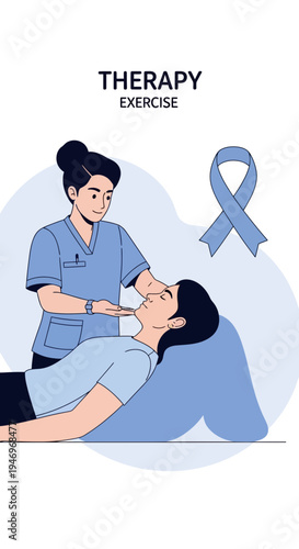 Professional Physical Therapist Assisting Patient with Neck Massage and Gentle Remedial Therapy