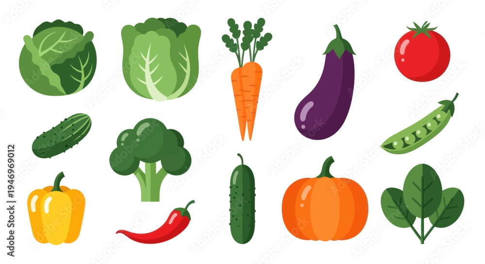 Fototapeta premium Vegetable assortment graphic illustration