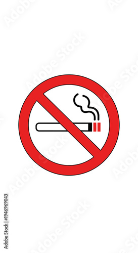 Free Download Prohibition Symbol: Displaying a Crimson Circle and Crossed-Out Cigarette, No Smoking Allowed - GFXLoad