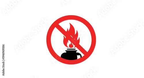 Prohibition Symbol Displaying No Open Flames Sign for Hazard or Safety Reasons