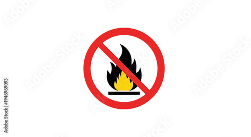Prohibition Symbol: Displaying Safety Regulations for Flammable Substances