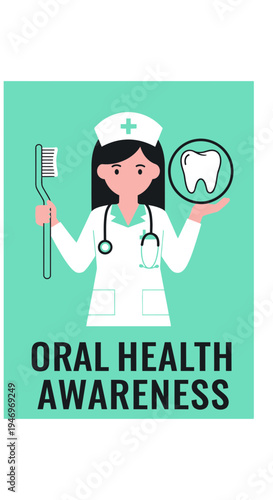 Promoting Dental Hygiene and Oral Health: A Nurse Demonstrates Tooth Care for Awareness Campaigns