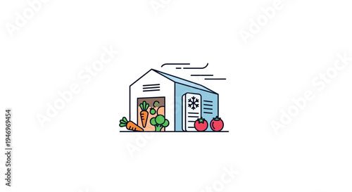 Colorful house with blue door.