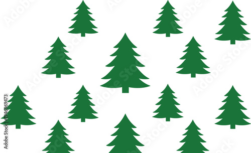 Christmas pine tree collection green evergreen trees isolated vector set for winter holiday decoration forest nature illustration design
