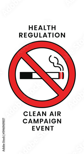 Promoting Public Health With A No Smoking Symbol For Clean Air Initiatives And Events