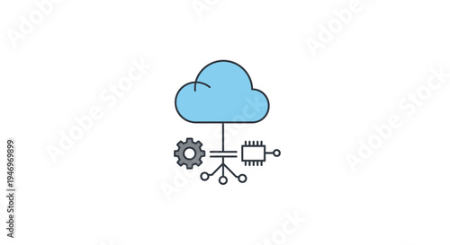 Cloud Computing Technology Icon Symbol.