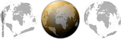 World map glove vector design in different style and pattern. Dotted and vector line shape pattern shape in a glove view with different style view.