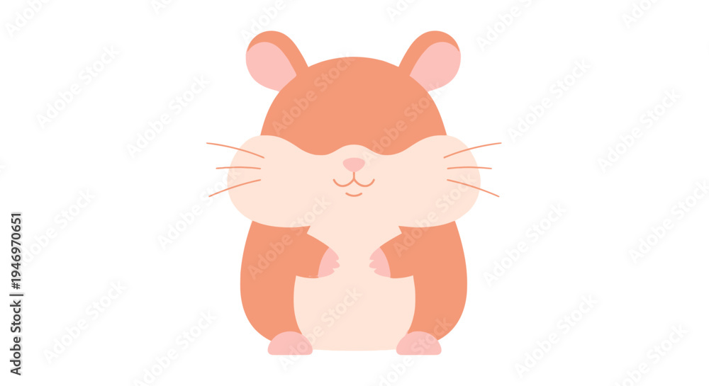 Obraz premium Charming flat design illustration of an adorable pet hamster, an ideal cartoon character for kids' projects and nature-themed designs