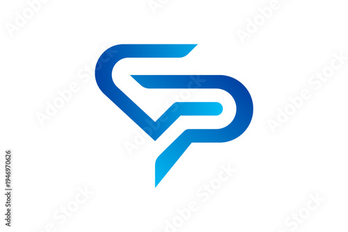 GP Letter Futuristic Monogram Logo